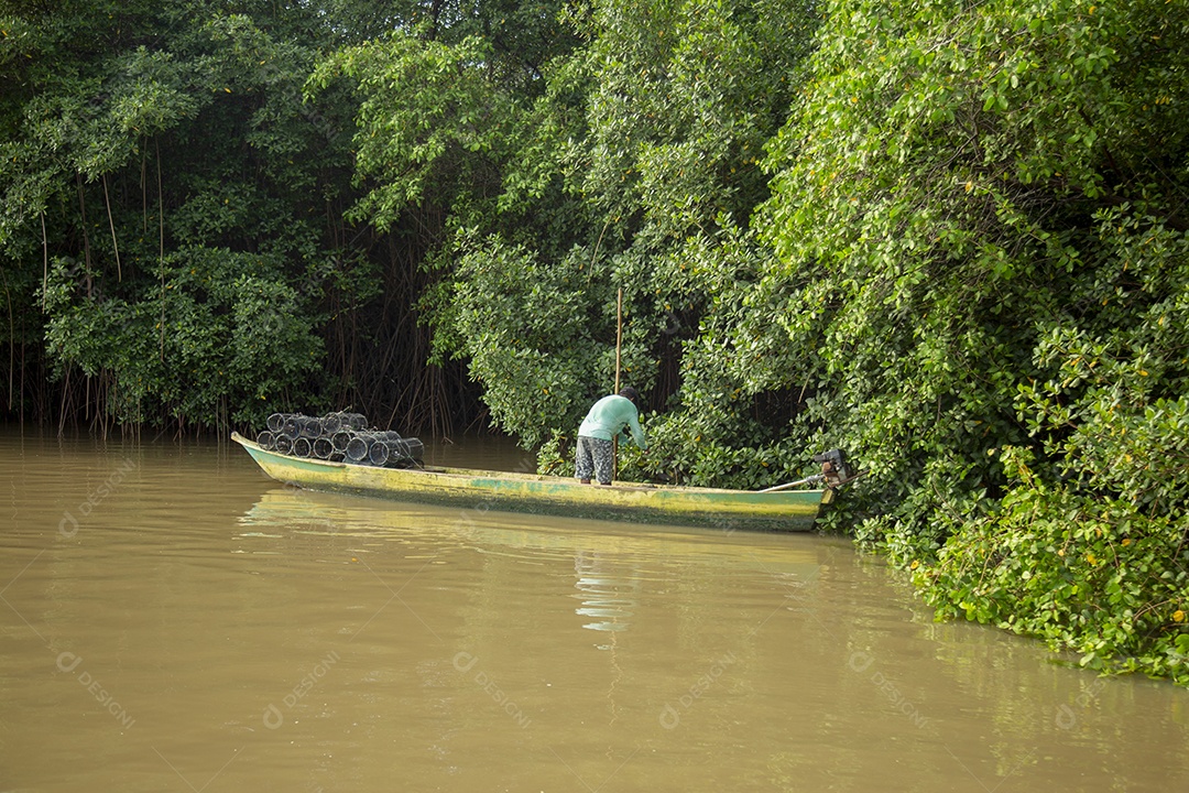 Pessoa sobre canoa em um lago