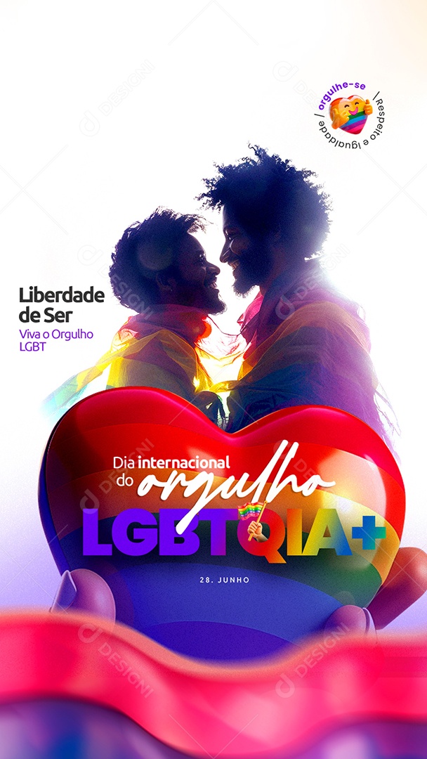 Story Dia Internacional do Orgulho LGBTQIA+ 28 de Junho Social Media PSD Editável