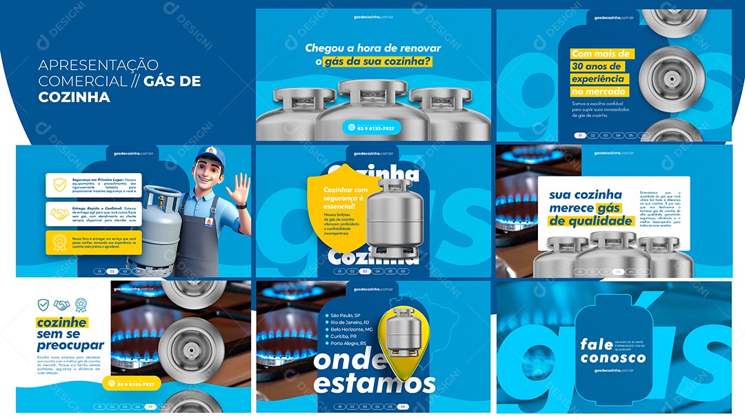 Apresentação Comercial Gás de Cozinha PSD Editável