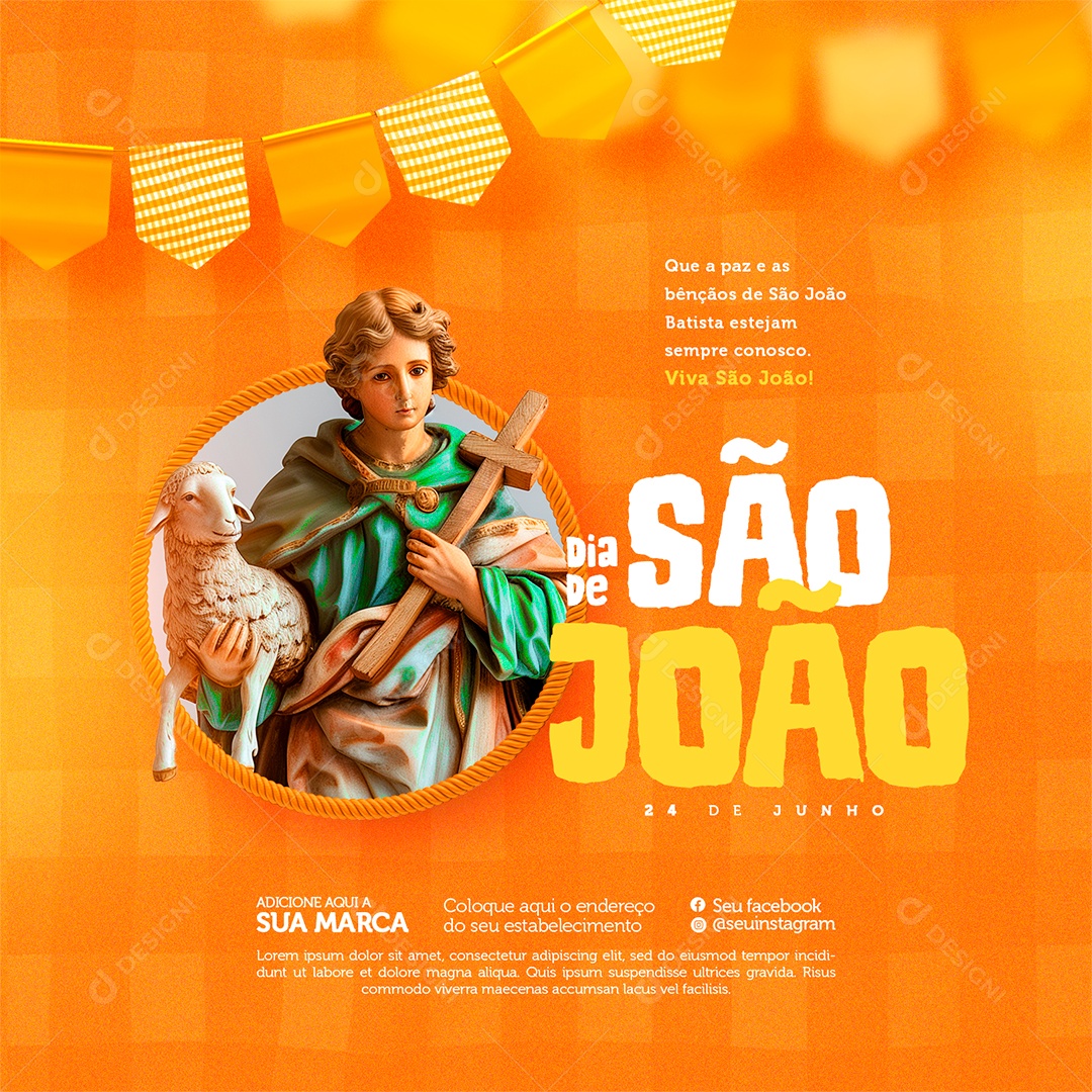 Dia de São João 24 de Junho Social Media PSD Editável