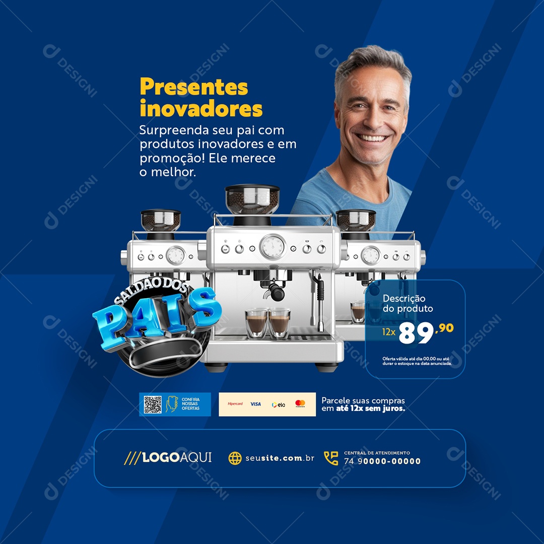 Saldão dos Pais Presentes Inovadores Social Media PSD Editável