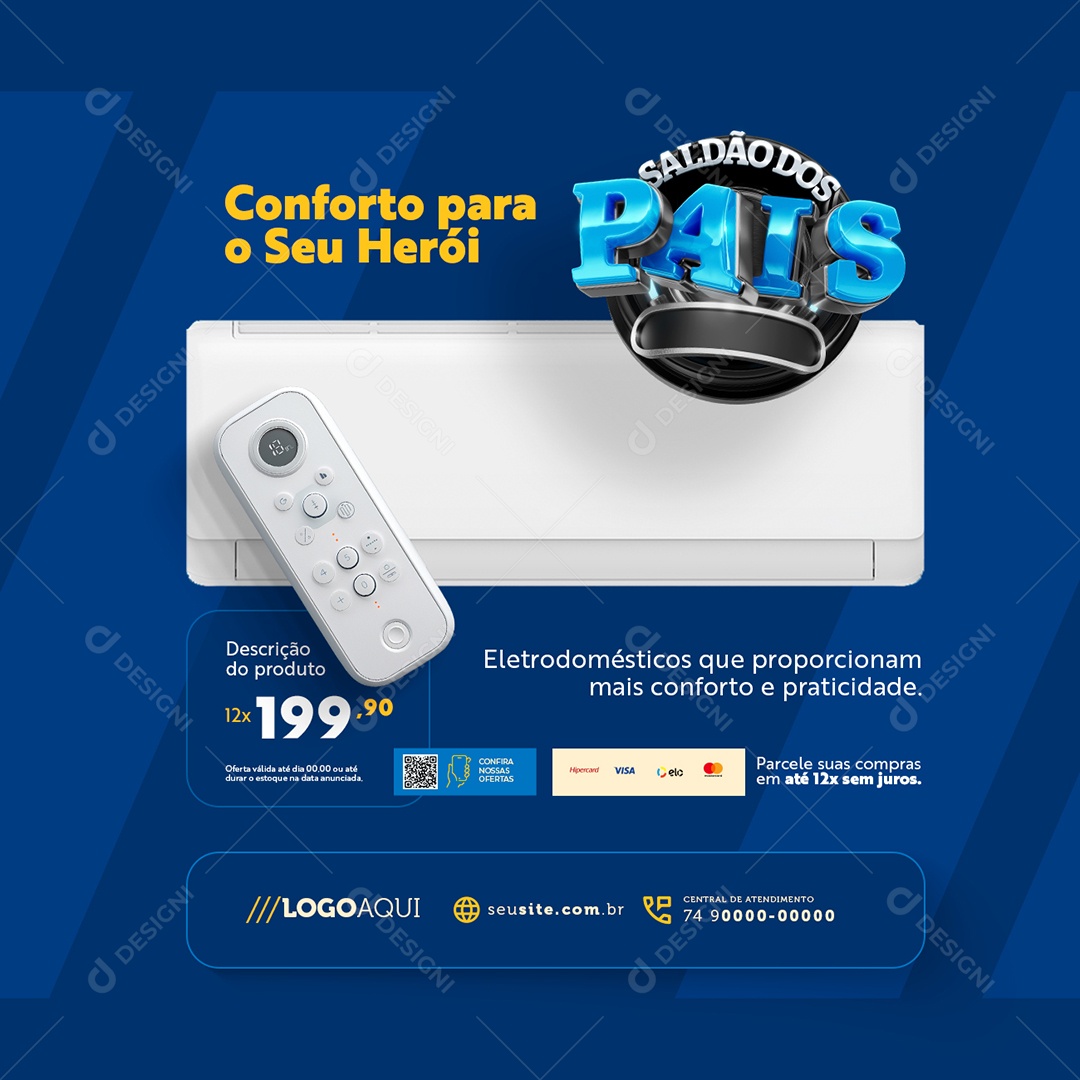 Saldão dos Pais Conforto para seu Herói Social Media PSD Editável