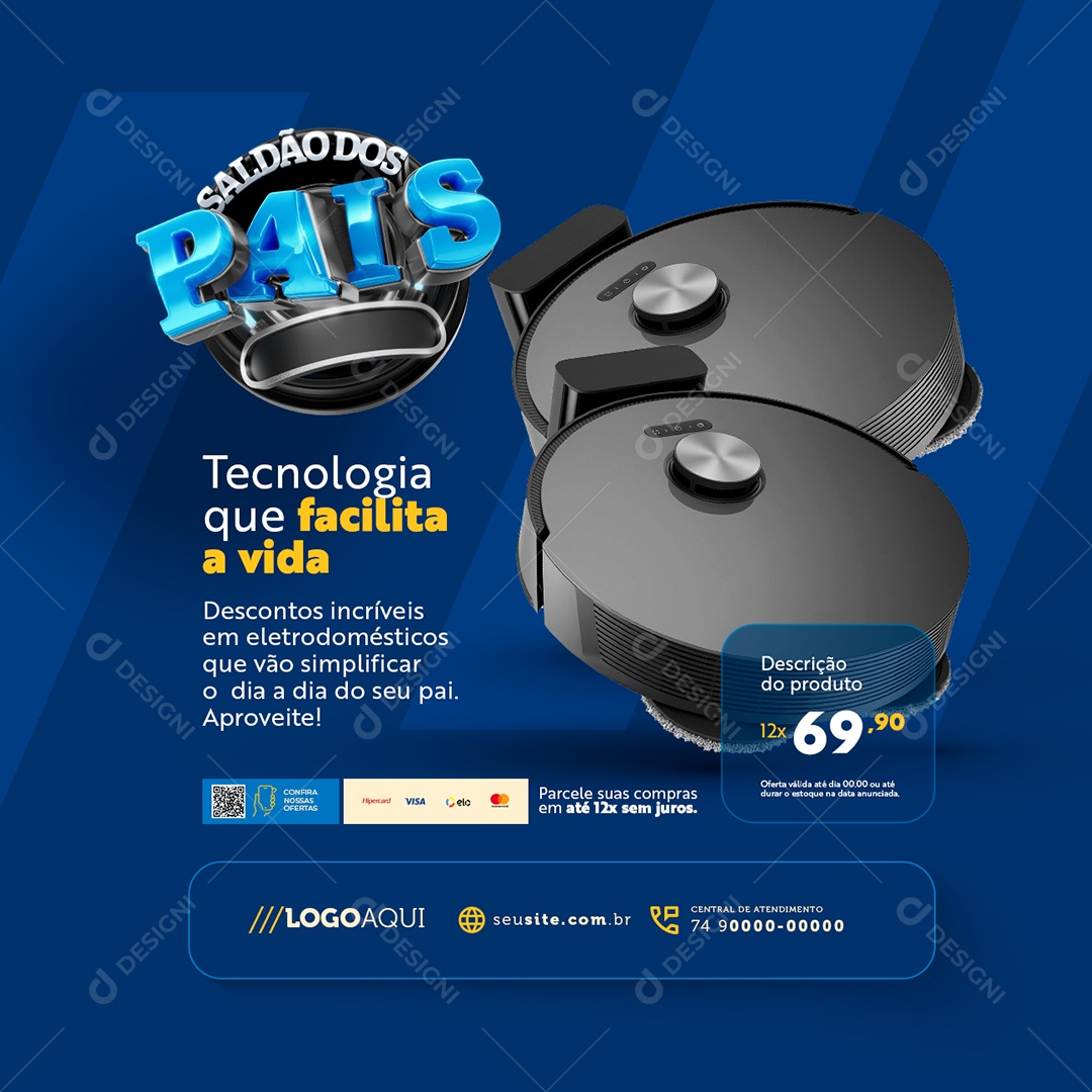 Saldão dos Pais Tecnologia que Facilita a Vida Social Media PSD Editável