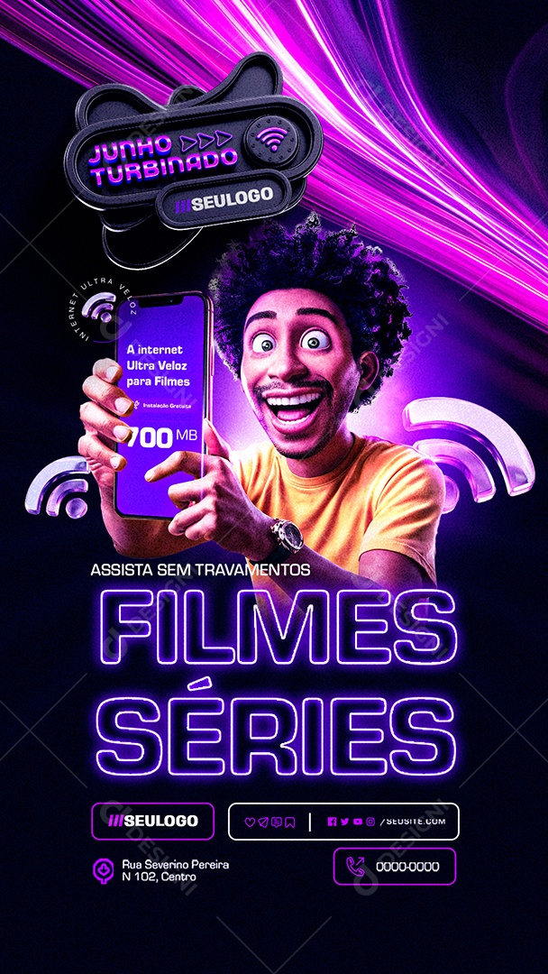 Story Junho Assista sem Travamento Filmes Séries Social Media PSD Editável