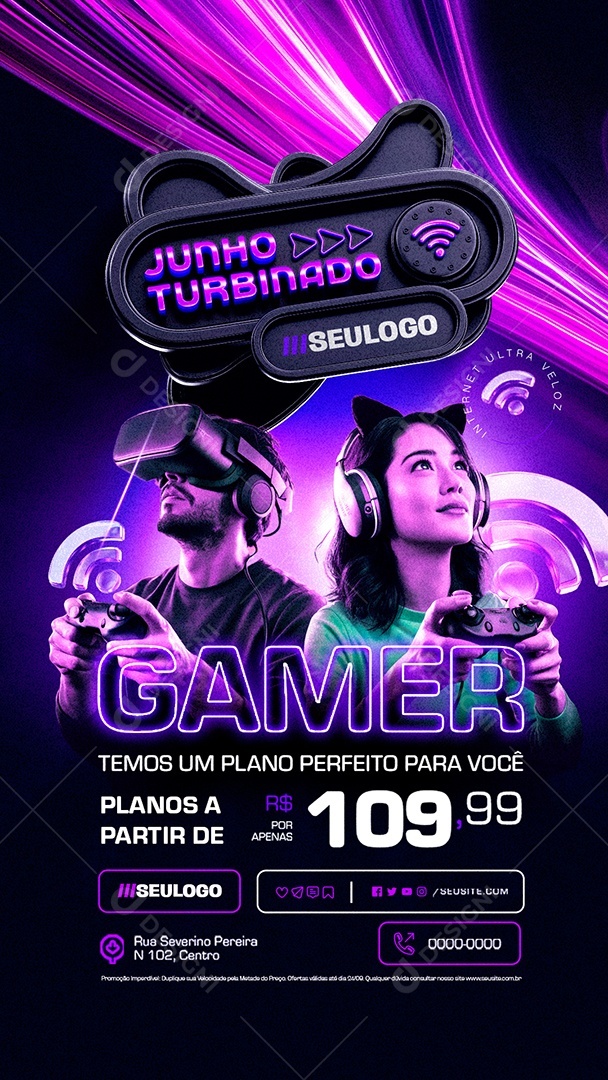 Story Junho Turbinado Gamer Temos um Plano Perfeito Social Media PSD Editável