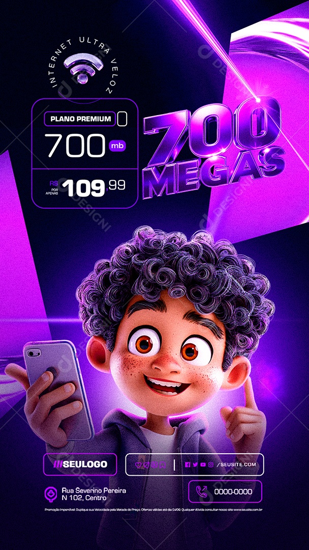 Story Iinternet Ultra Veloz Plano Premium Social Media PSD Editável