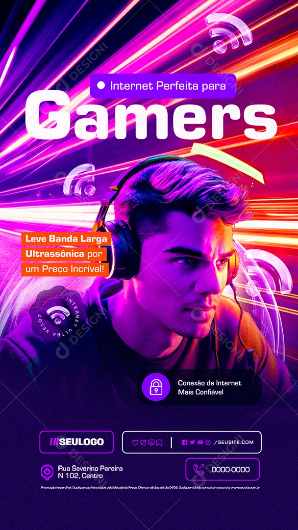 Story Internet Perfeita para Gamers Social Media PSD Editável