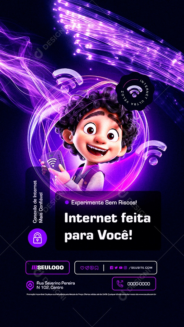 Story Internet Feita pra Você Experimente sem Risco Social Media PSD Editável