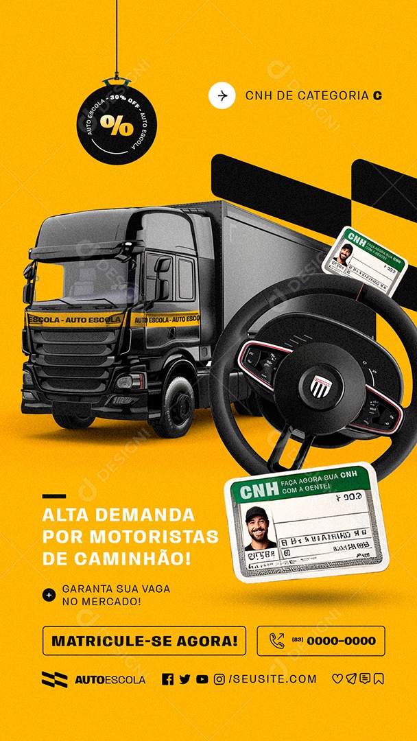 Story Alta Demanda por Motoristas de Caminhão Social Media PSD Editável