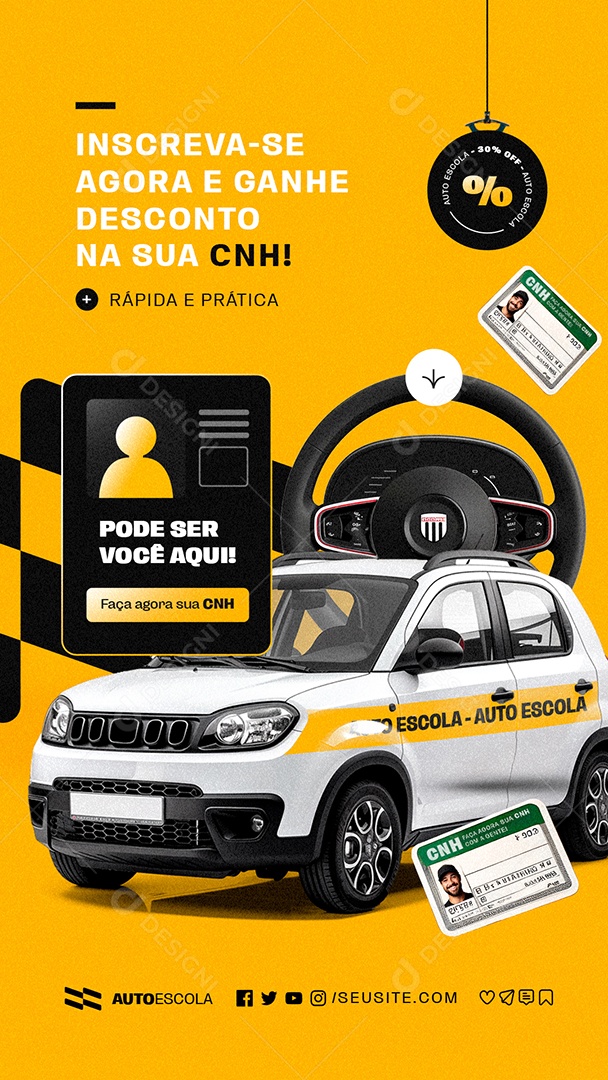Story Inscreva-se Agora e Ganhe Desconto na sua CNH Social Media PSD Editável