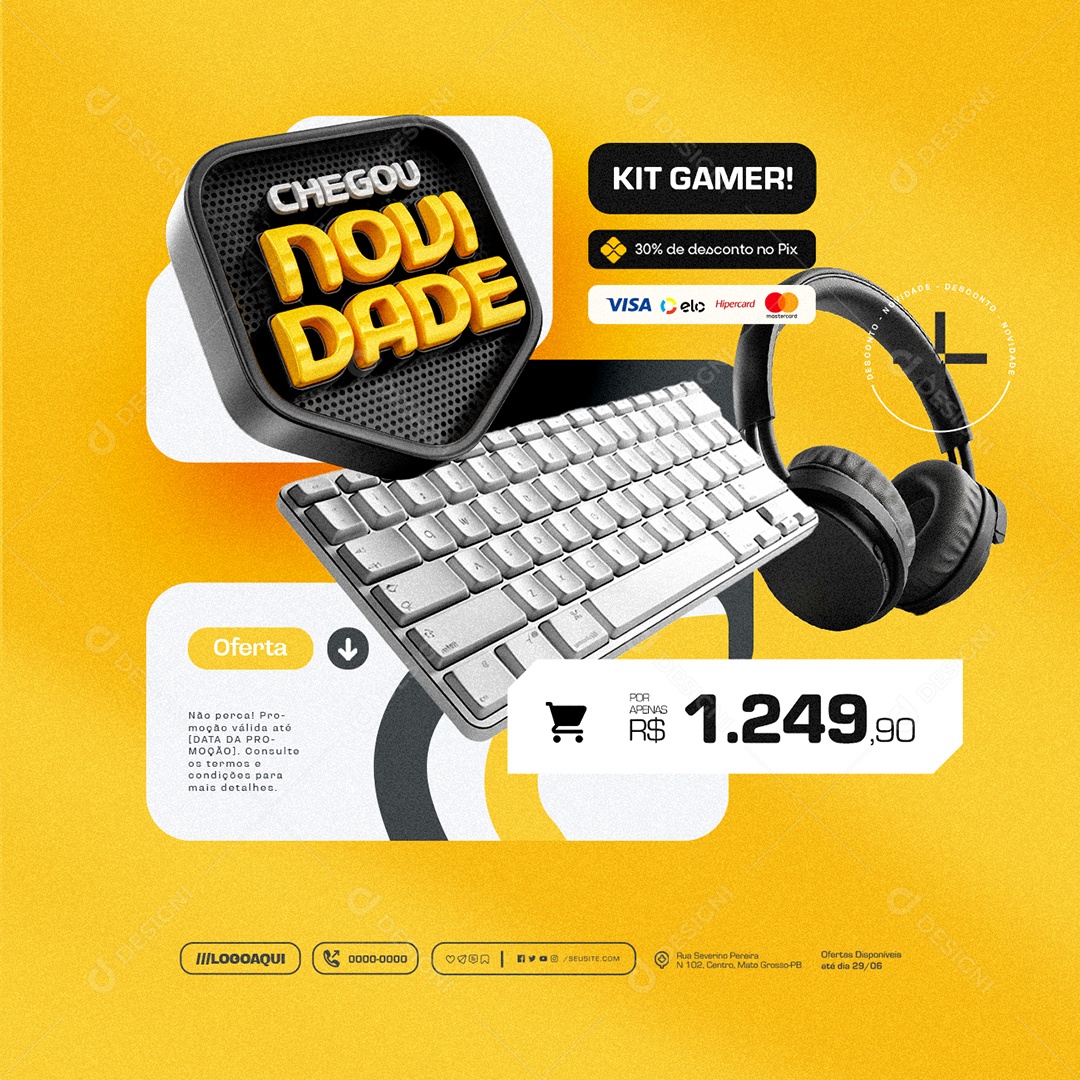 Chegou Novidades Kit Gamer Social Media PSD Editável