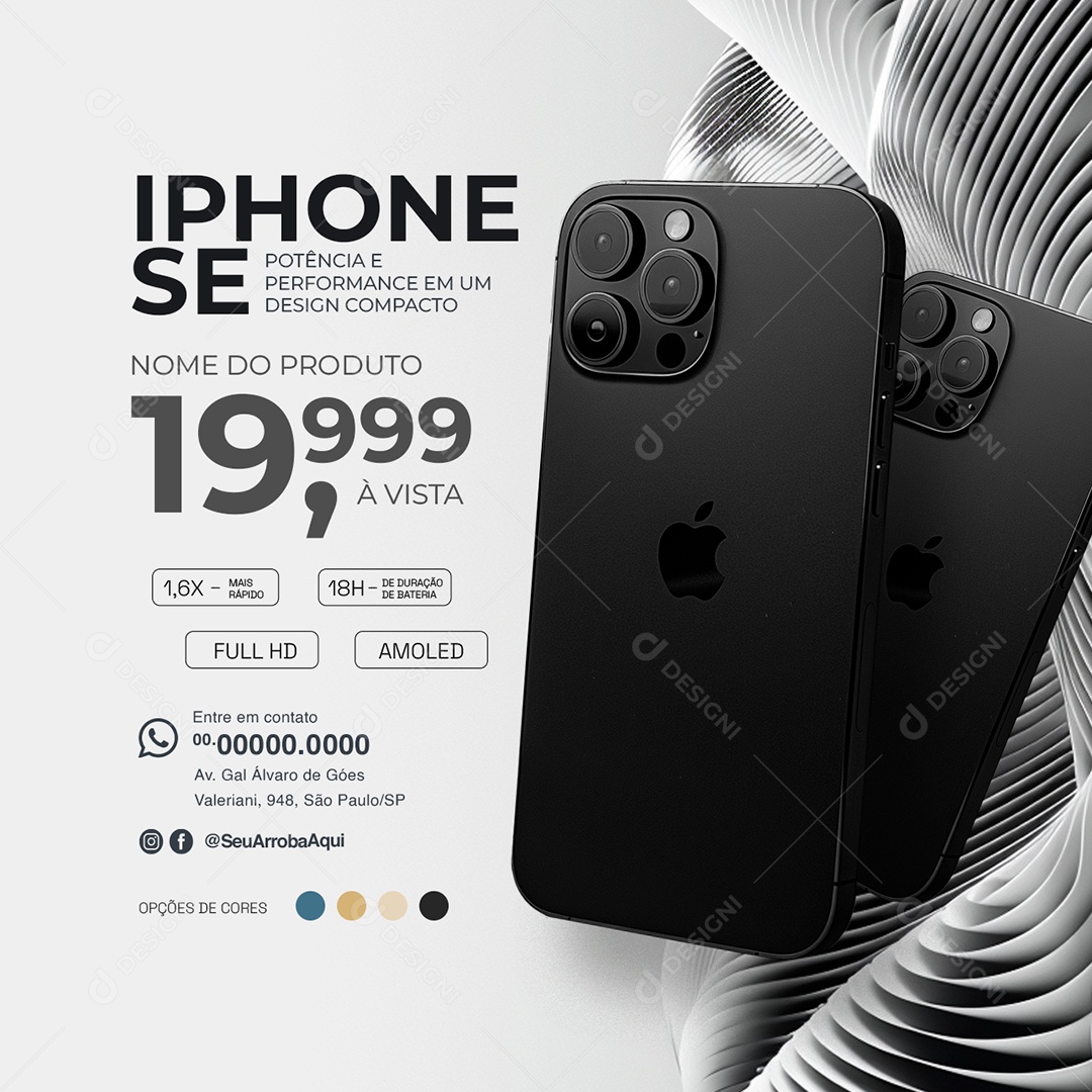 Loja da Apple Iphone Se Social Media PSD Editável