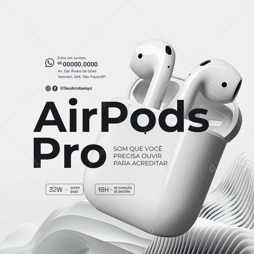 Loja da Apple Airpods Pro Social Media PSD Editável