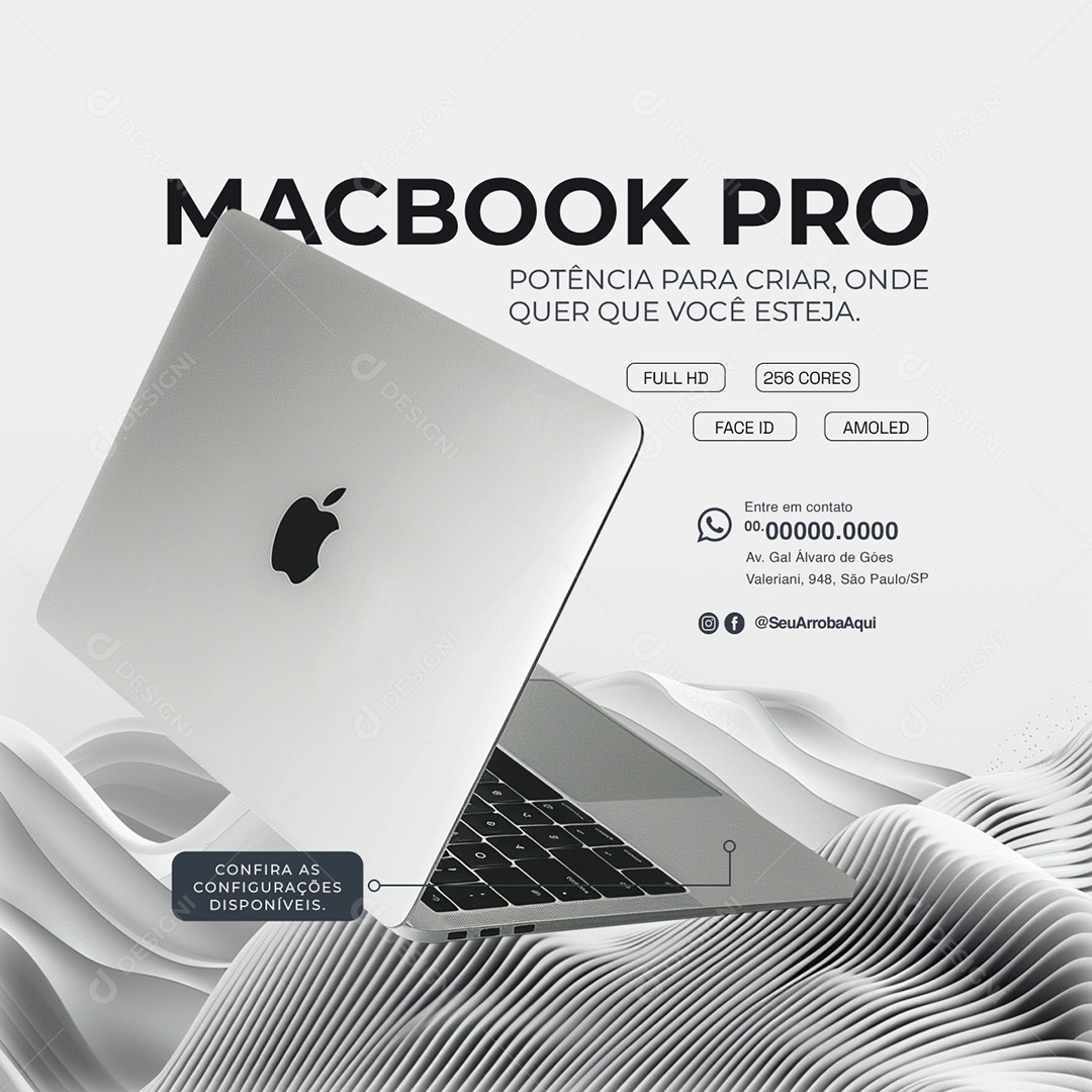 Loja da Apple Macbook Pro Social Media PSD Editável