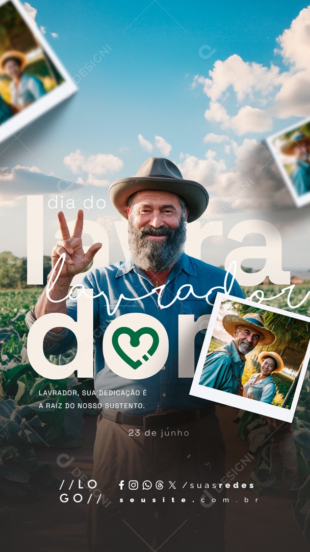 Story Dia Do Lavrador 23 De Junho Sua Dedicação é a Raiz do Nosso Sustento Social Media PSD Editável