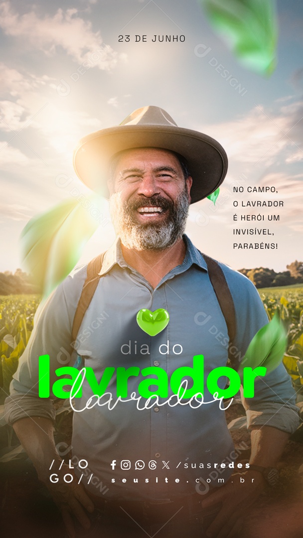 Story Dia Do Lavrador 23 De Junho Social Media PSD Editável