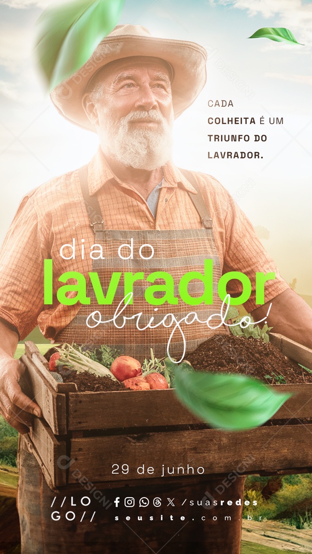 Story Dia Do Lavrador 23 De Junho Obrigado Social Media PSD Editável