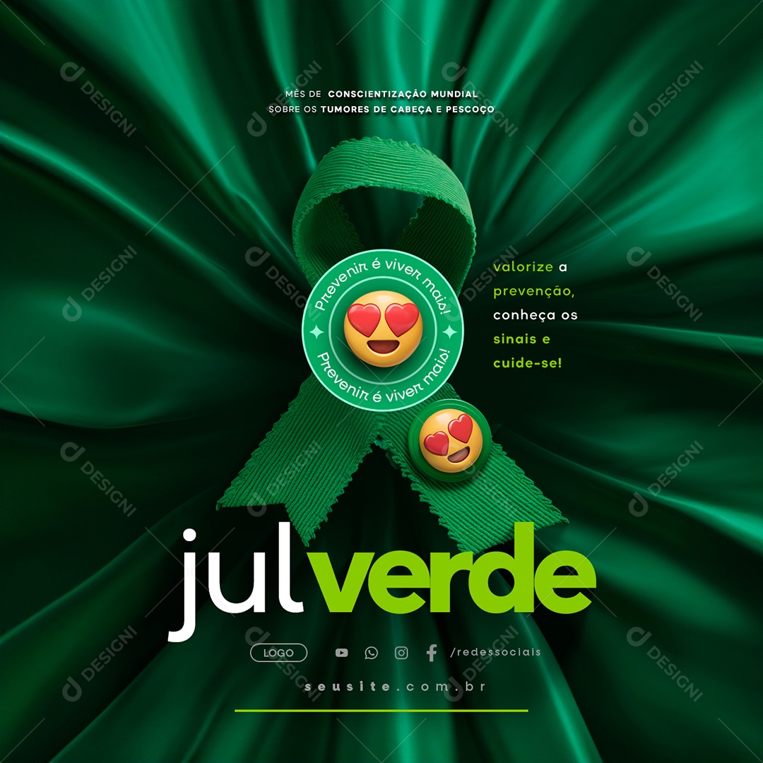 Julho Verde Valorize a Prevenção Social Media PSD Editável