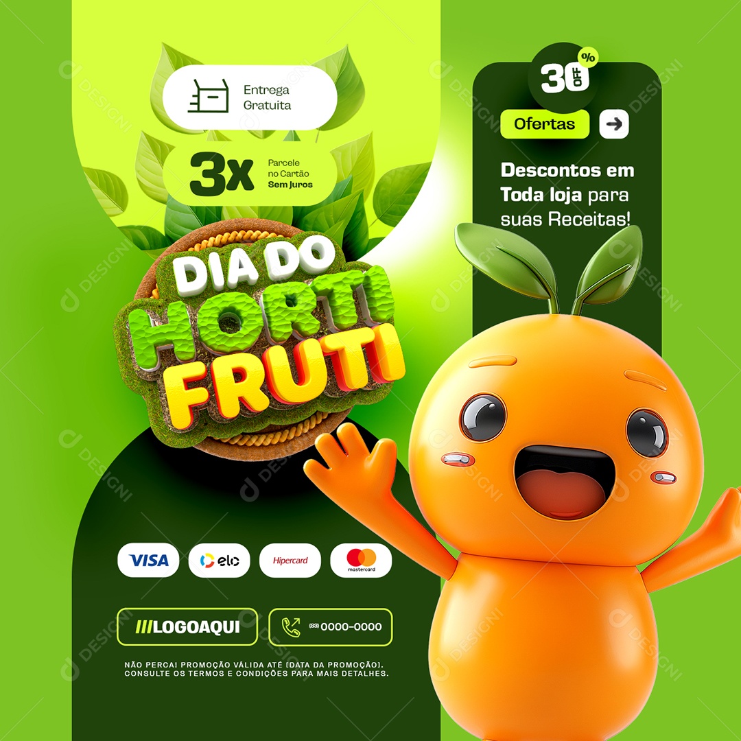 Dia do Hortifruti Descontos com Toda Loja Social Media PSD Editável