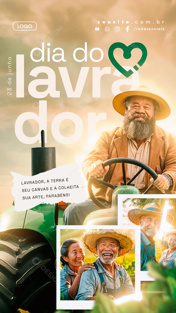 Story Dia Do Lavrador 23 De Junho Social Media PSD Editável