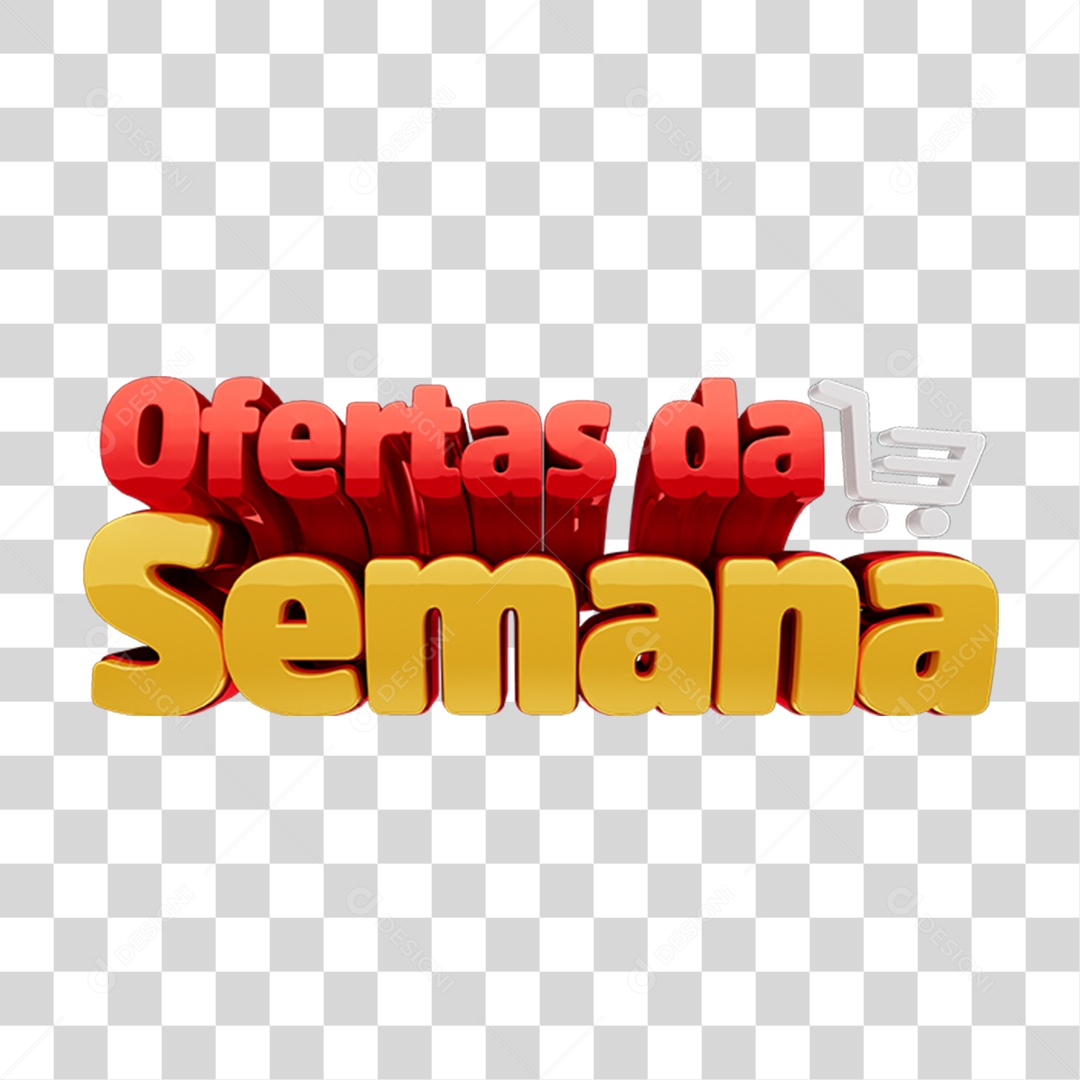 Texto 3D Ofertas da Semana PNG Transparente