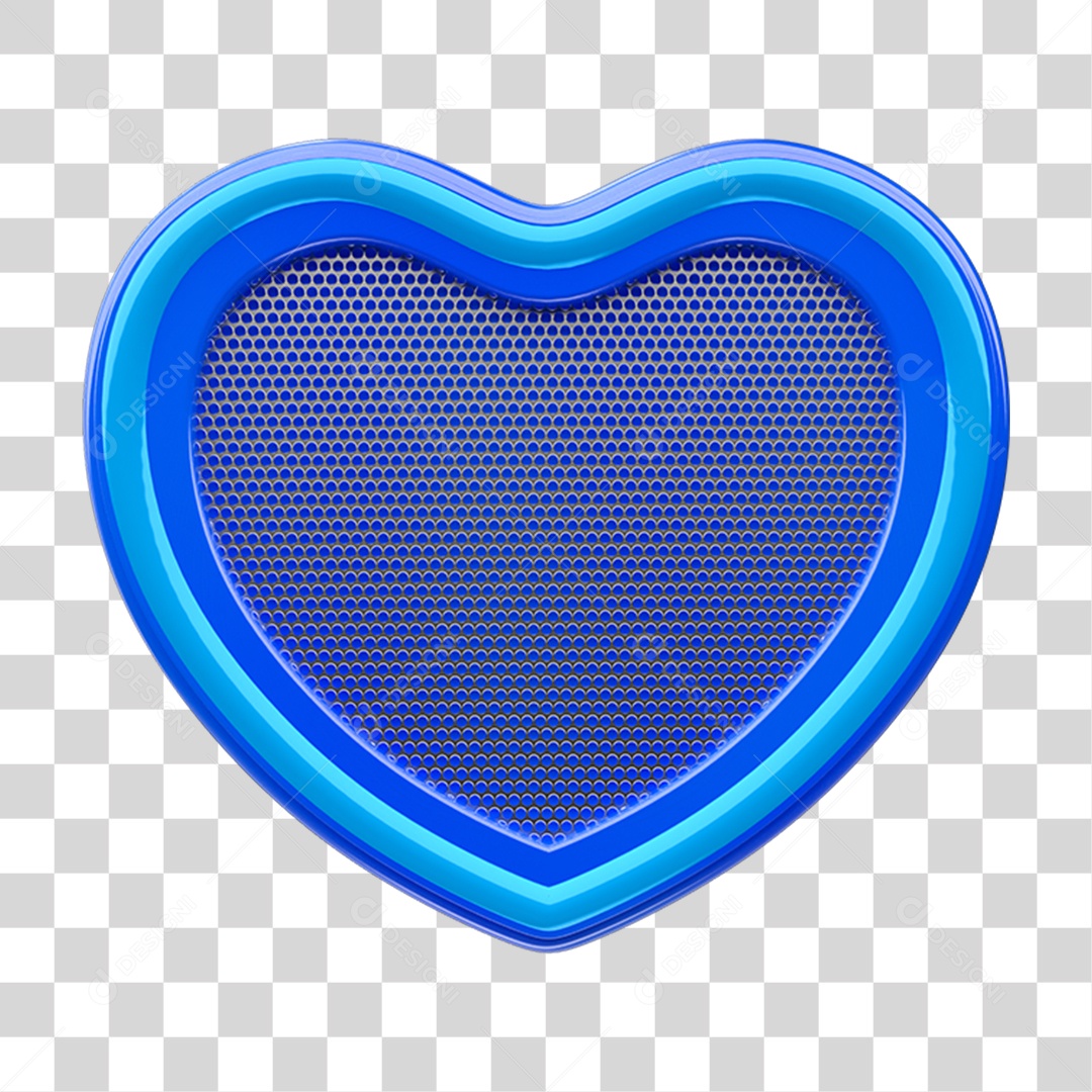 Elemento 3D Placa De Metal em Forma de Coração PNG Transparente