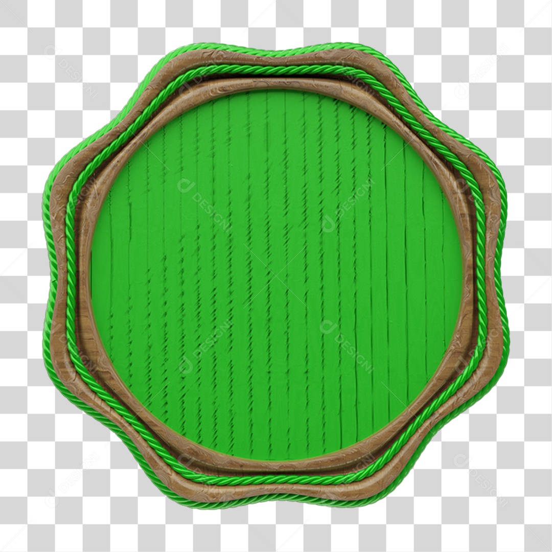 Elemento 3D Placa Verde PNG Transparente