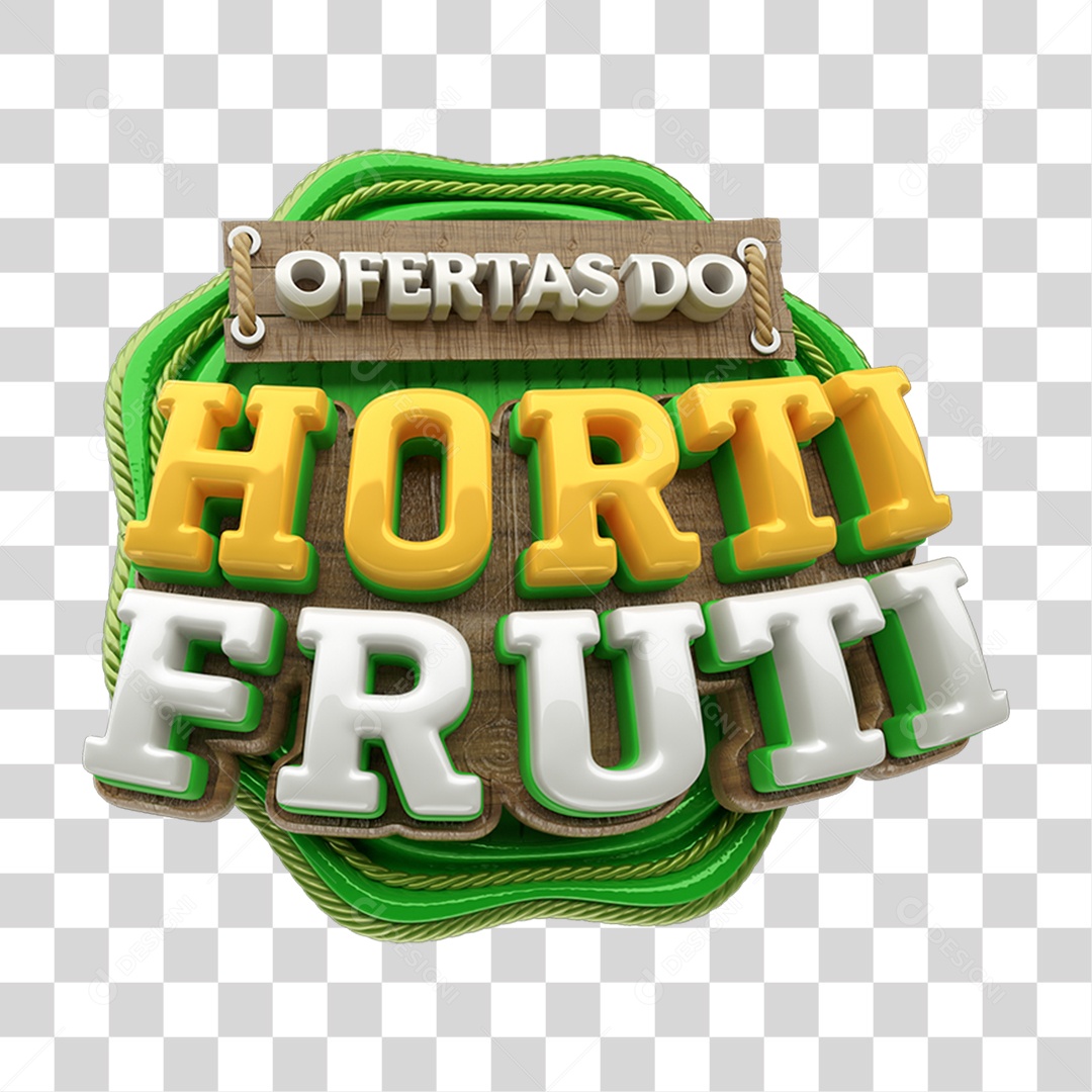 Selo 3D Ofertas do Hortifrúti PNG Transparente