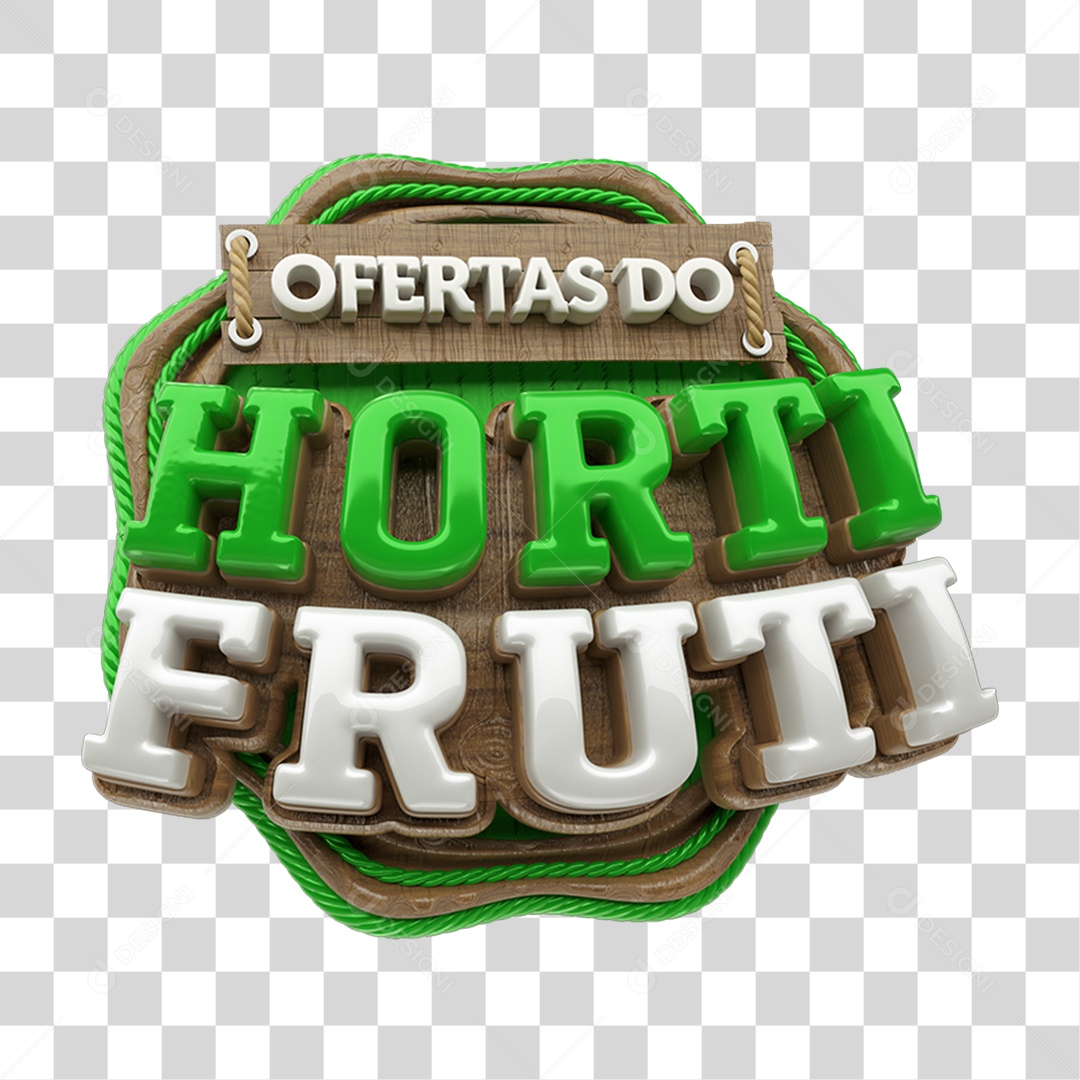 Selo 3D Ofertas do Hortifrúti PNG Transparente