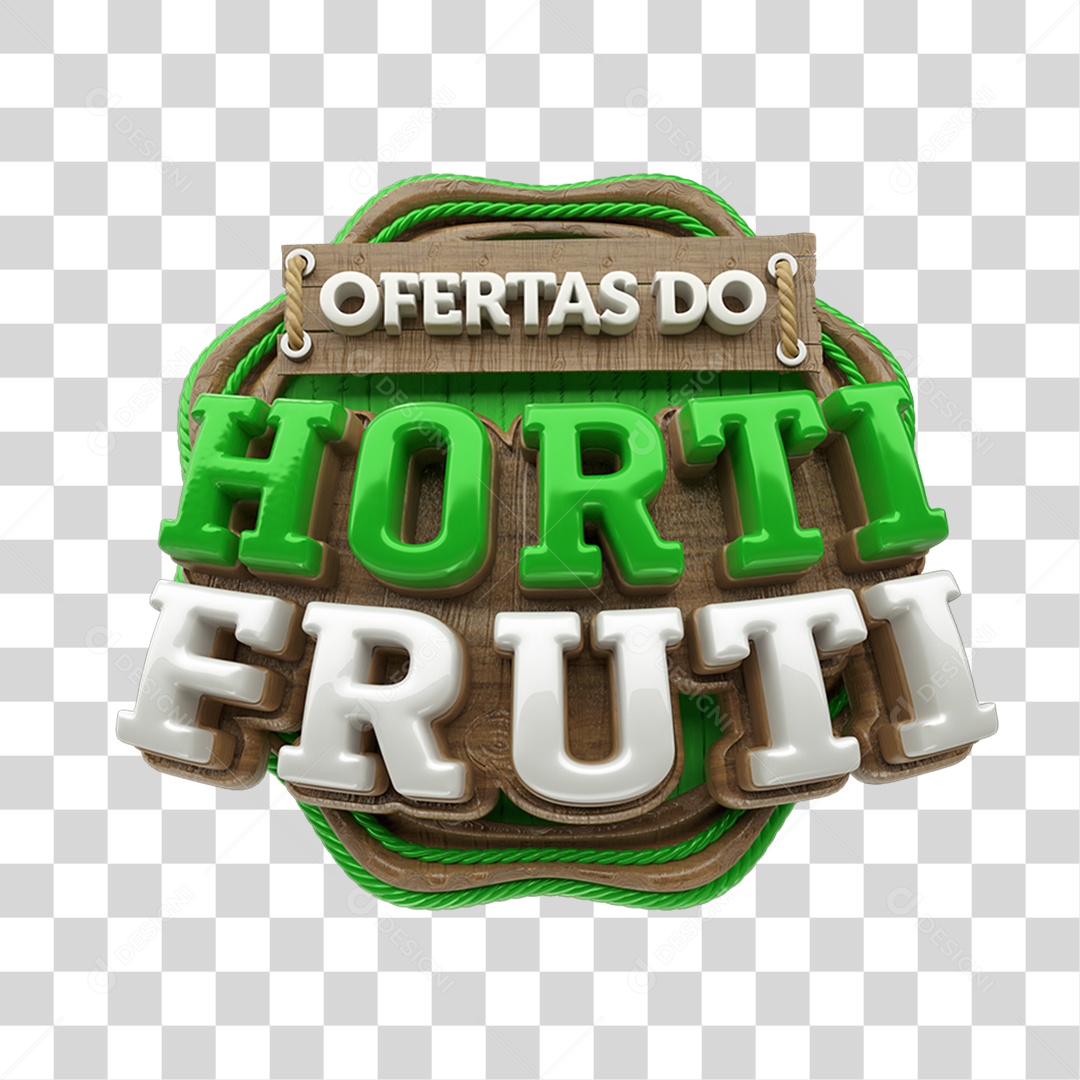 Selo 3D Ofertas do Hortifrúti PNG Transparente