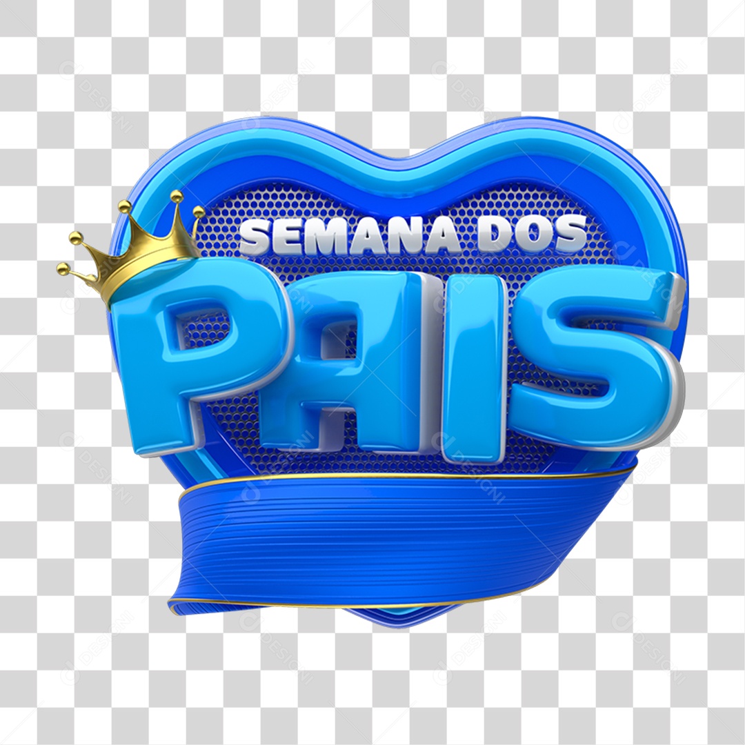 Selo 3D Semana dos Pais PNG Transparente