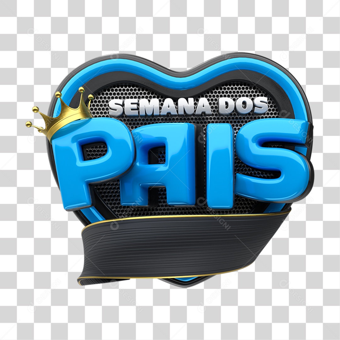 Selo 3D Semana dos Pais PNG Transparente