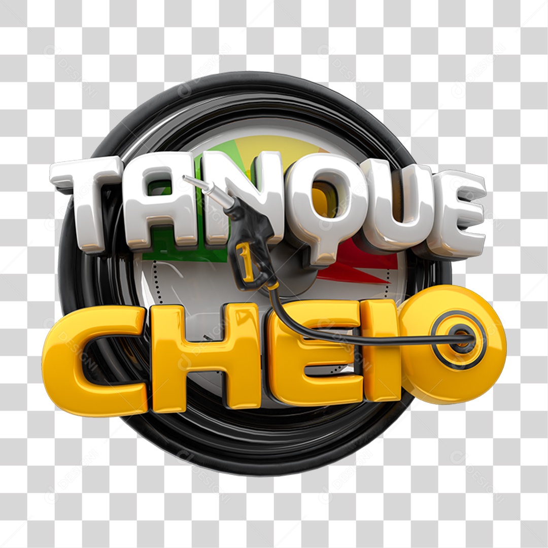 Selo 3D Tanque Cheio PNG Transparente