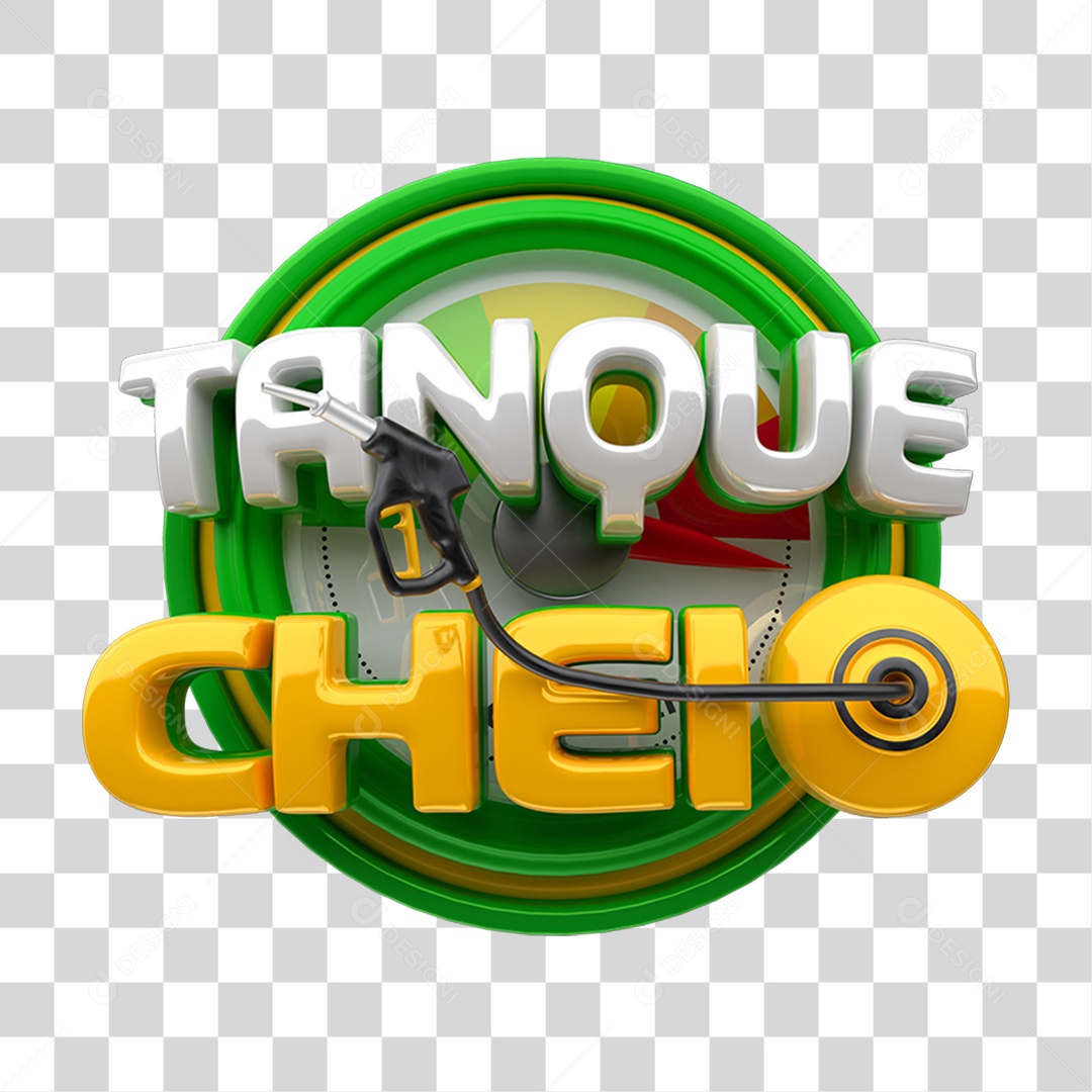 Selo 3D Tanque Cheio PNG Transparente