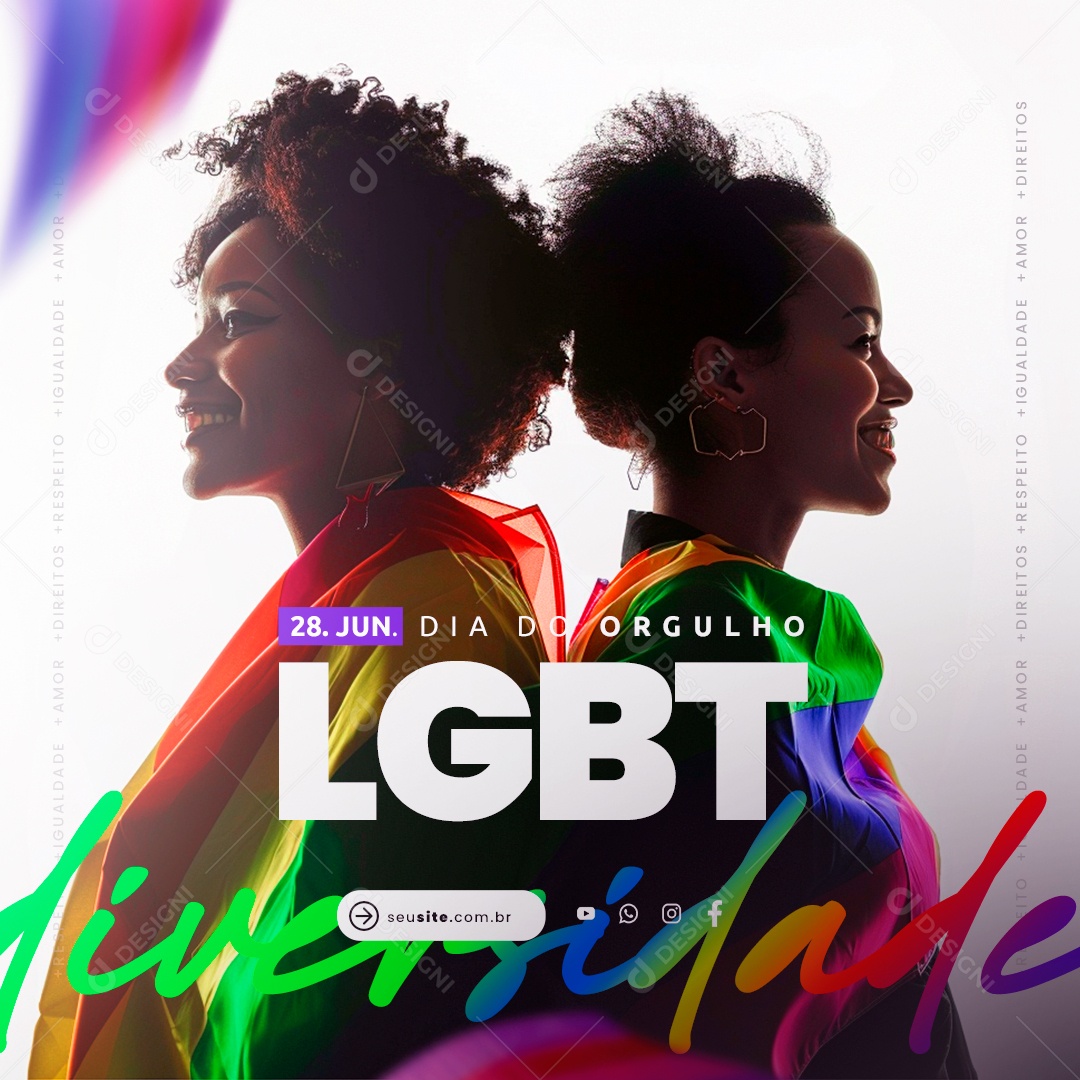 Dia do Orgulho LGBTQIA+ 28 de Junho Social Media PSD Editável