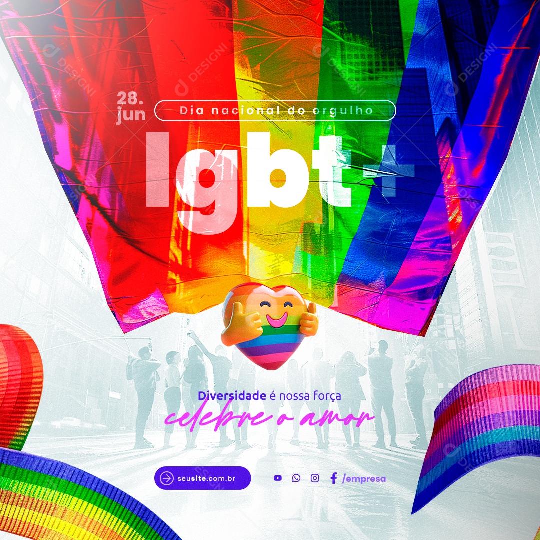 Dia Nacional do Orgulho LGBTQIA+ 28 de Junho Social Media PSD Editável
