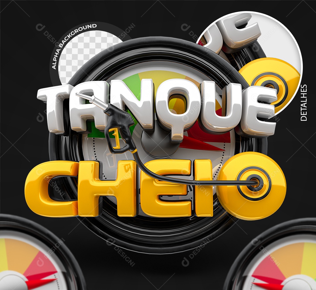 Tanque Cheio Selo 3D para Composição PSD