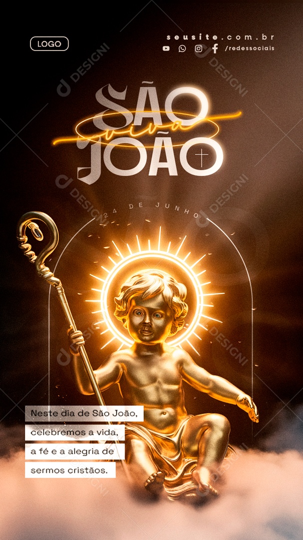 Story Dia de São João 24 de Junho Celebramos a Vida Social Media PSD Editável