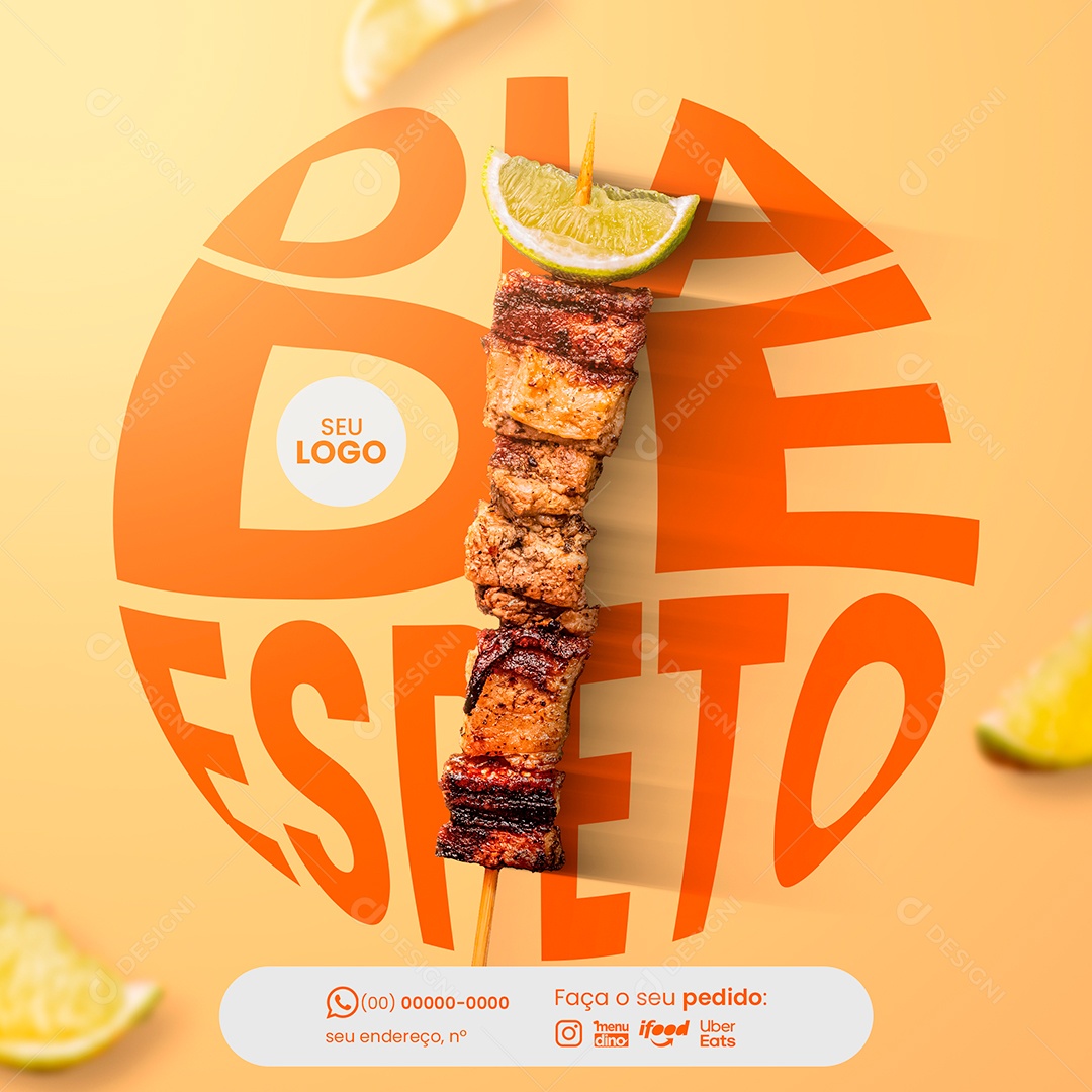 Social Media Dia de Espeto PSD Editável