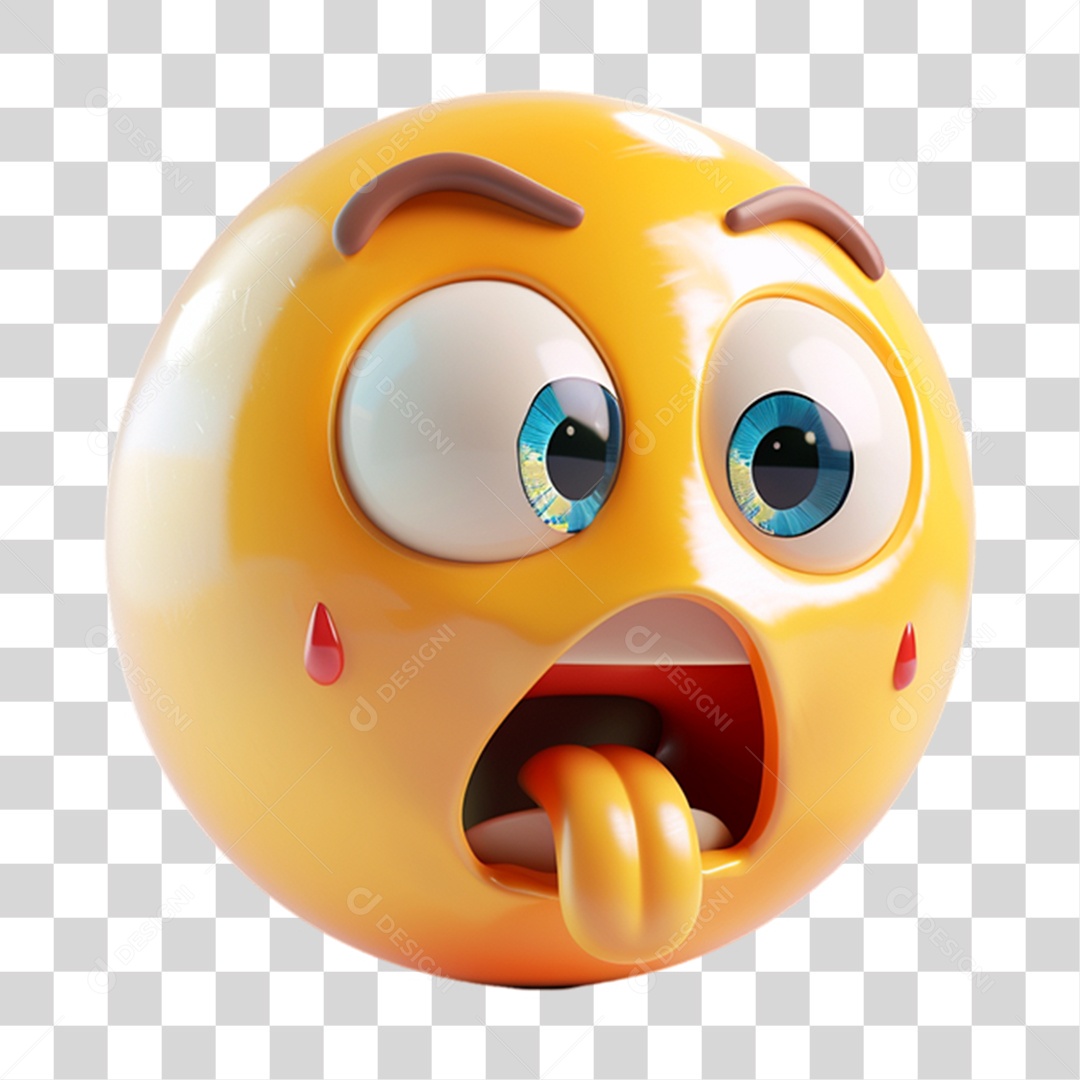Elemento 3D Emoji Reações Emoções PNG Transparente
