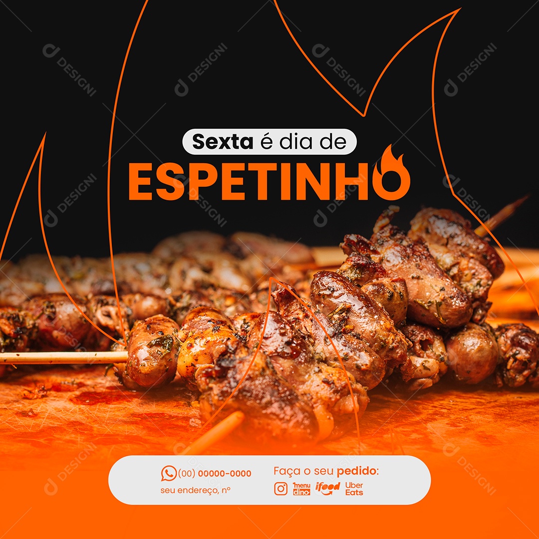 Social Media Sexta é dia de Espetinho PSD Editável