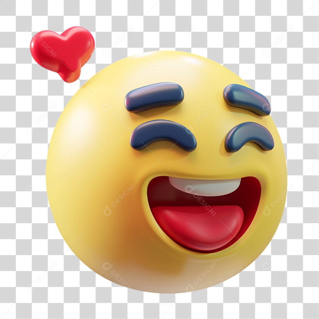 Elemento 3D Emoji Reações Emoções PNG Transparente