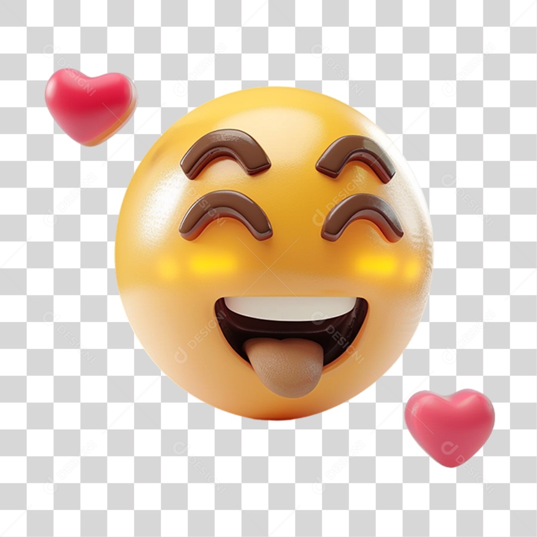 Elemento 3D Emoji Reações Emoções PNG Transparente