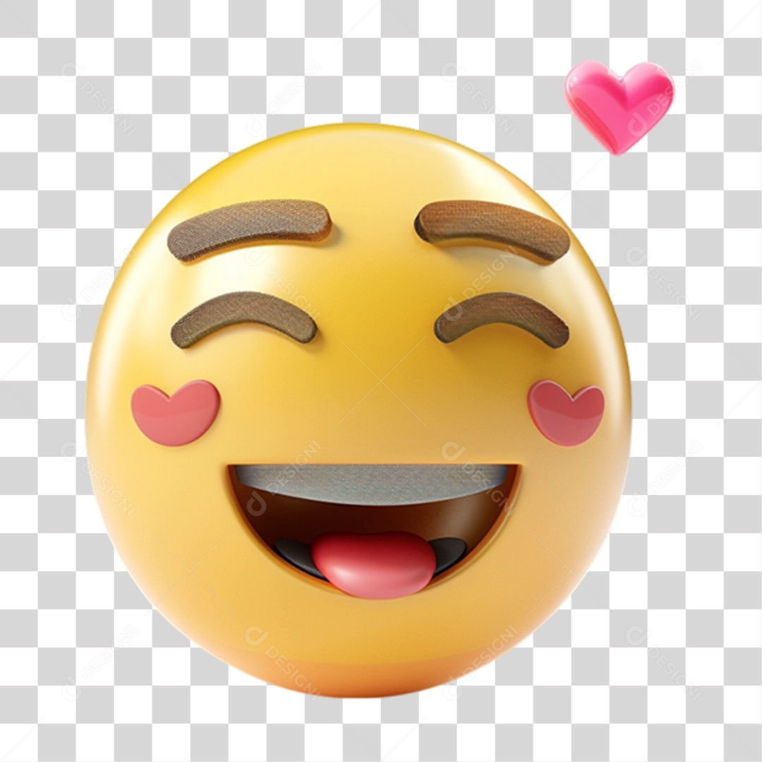 Elemento 3D Emoji Reações Emoções PNG Transparente