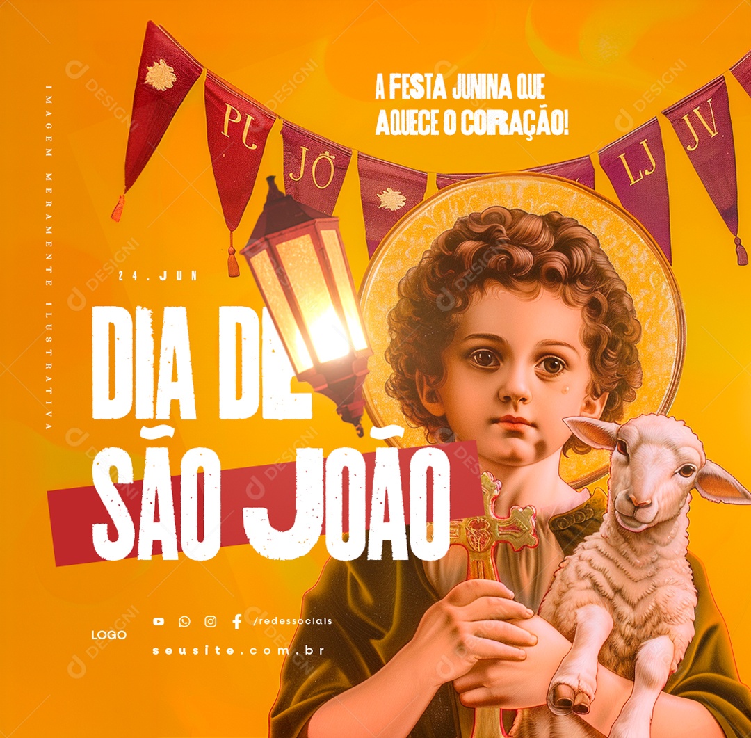 Dia de São João 24 de Junho a Festa Junina que Aquece o Coração Social Media PSD Editável