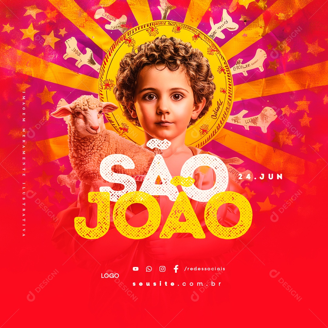 Dia de São João 24 de Junho Social Media PSD Editável