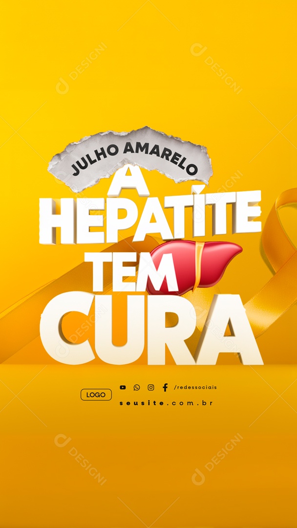 Story Julho Amarelo a Hepatite tem Cura Social Media PSD Editável