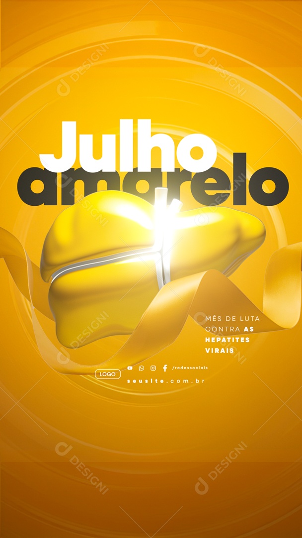 Story Julho Amarelo Luta Contra as Hepatites Virais Social Media PSD Editável