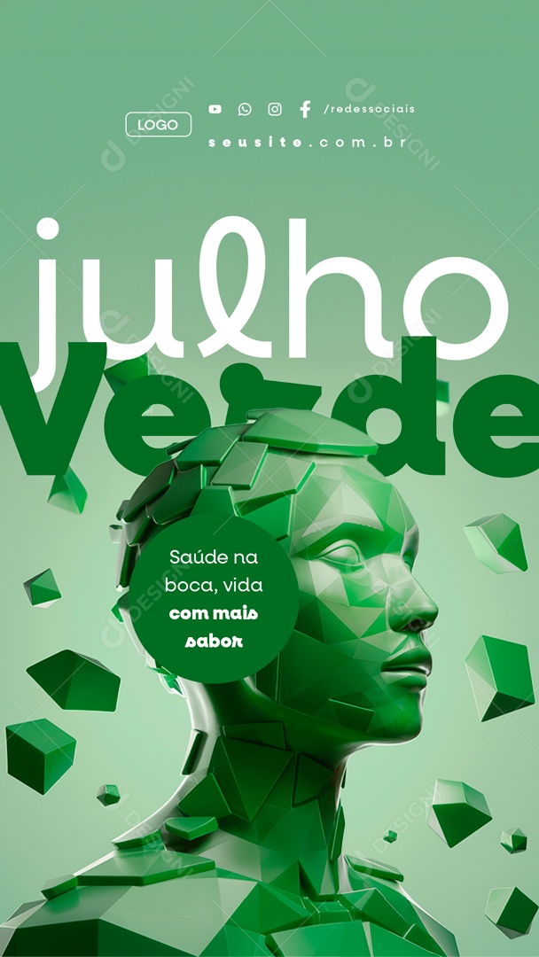 Story Julho Verde Saúde na Boca Vida com mais Sabor Social Media PSD Editável