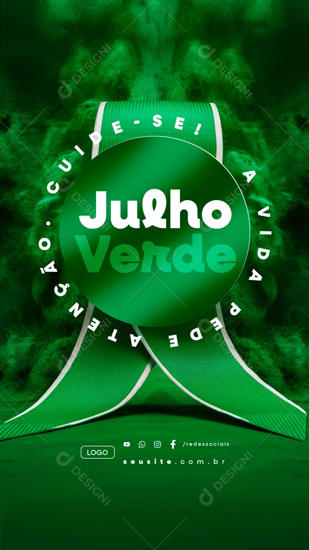 Story Julho Verde a Vida Pede Atenção Cuide-se Social Media PSD Editável